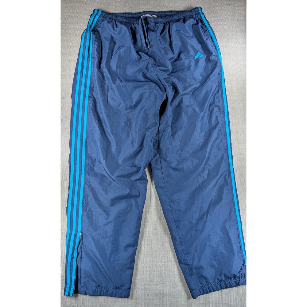 Adidas Vintage Y2K‎ Navy Cyan Blue Stripe Wind Track Pants XL Mens 07/05 412522